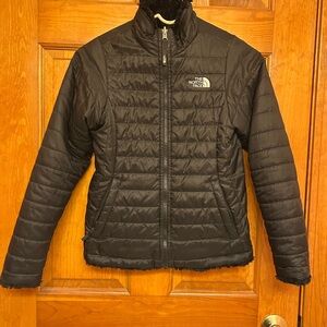 The North Face Girls Reversible black jacket and gloves